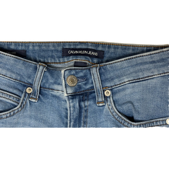 Calvin Klein Jeans Womens 28 x 28 Blue Slim Fit Med Rise Skinny CKJ 010 - Picture 3 of 10